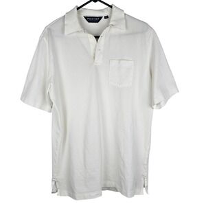 Polo Golf Ralph Lauren Mens White Short Sleeve Pocket Polo Shirt M Pima Cotton‎